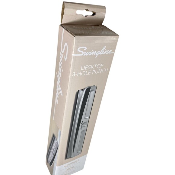 Swingline 10-Sheet Three Hole Punch 9/32" Holes Precision Pro Desktop OPEN BOX - Picture 2 of 5